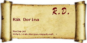 Rák Dorina névjegykártya
